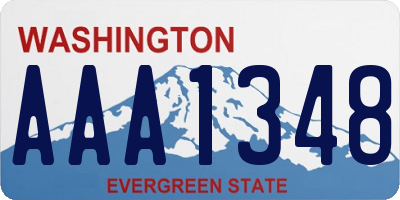 WA license plate AAA1348