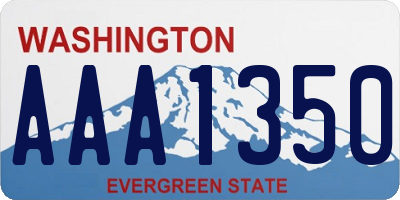 WA license plate AAA1350