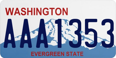 WA license plate AAA1353