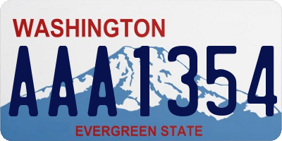 WA license plate AAA1354