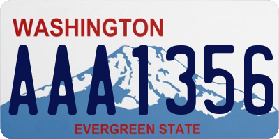 WA license plate AAA1356