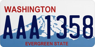 WA license plate AAA1358
