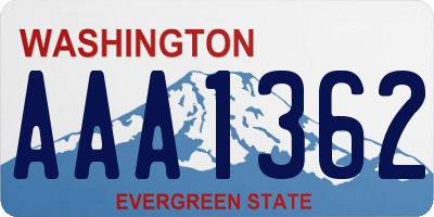 WA license plate AAA1362