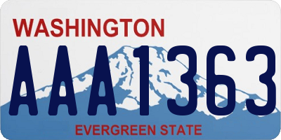 WA license plate AAA1363