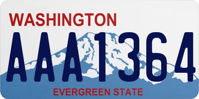 WA license plate AAA1364