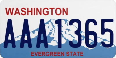 WA license plate AAA1365