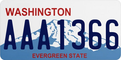 WA license plate AAA1366