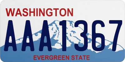 WA license plate AAA1367