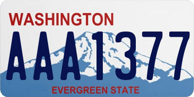 WA license plate AAA1377