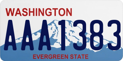 WA license plate AAA1383