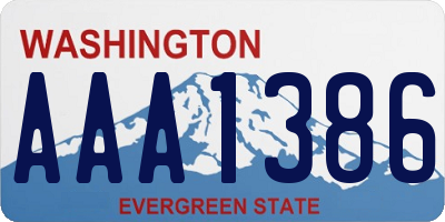 WA license plate AAA1386