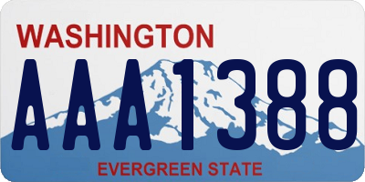 WA license plate AAA1388