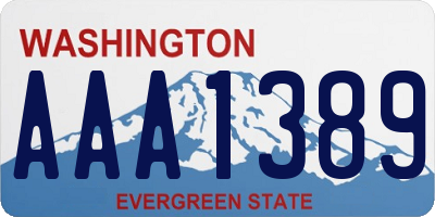 WA license plate AAA1389