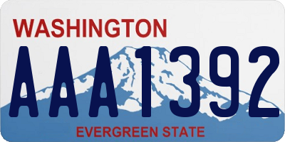 WA license plate AAA1392