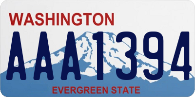 WA license plate AAA1394