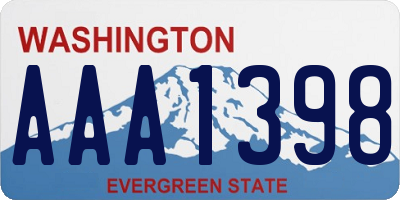 WA license plate AAA1398