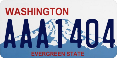 WA license plate AAA1404