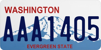WA license plate AAA1405