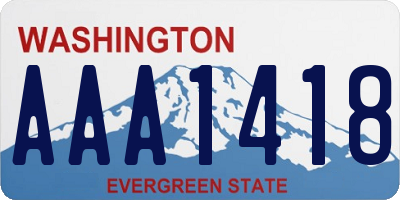 WA license plate AAA1418