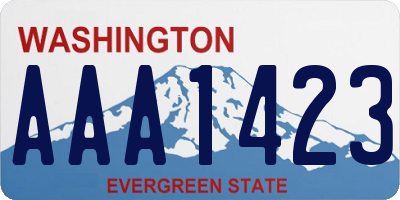 WA license plate AAA1423