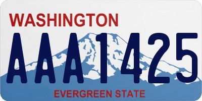 WA license plate AAA1425