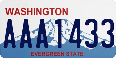 WA license plate AAA1433