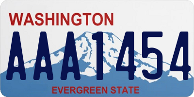 WA license plate AAA1454