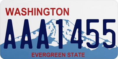 WA license plate AAA1455