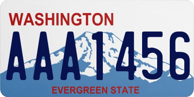 WA license plate AAA1456