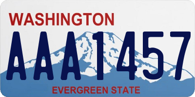 WA license plate AAA1457