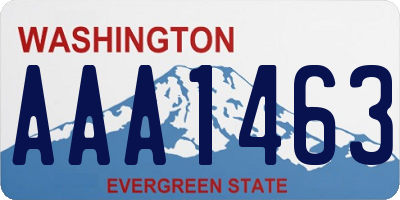 WA license plate AAA1463