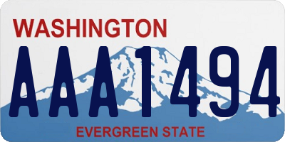 WA license plate AAA1494