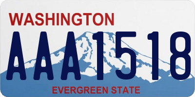 WA license plate AAA1518