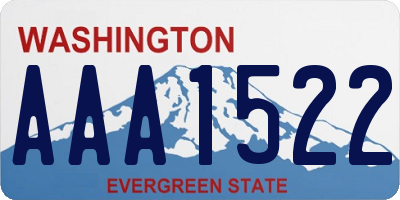 WA license plate AAA1522