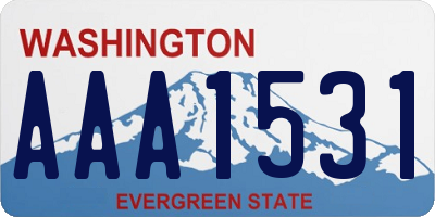 WA license plate AAA1531