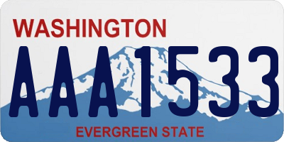 WA license plate AAA1533