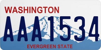 WA license plate AAA1534