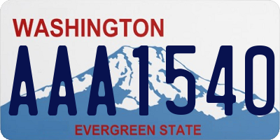 WA license plate AAA1540