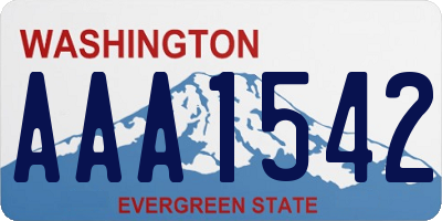 WA license plate AAA1542