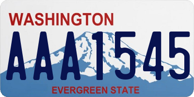 WA license plate AAA1545