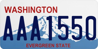 WA license plate AAA1550