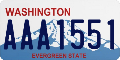 WA license plate AAA1551