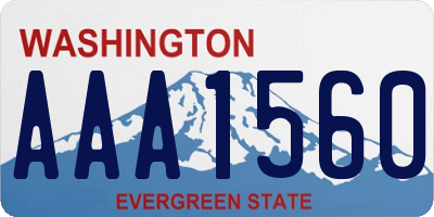 WA license plate AAA1560