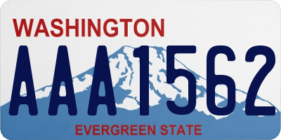 WA license plate AAA1562