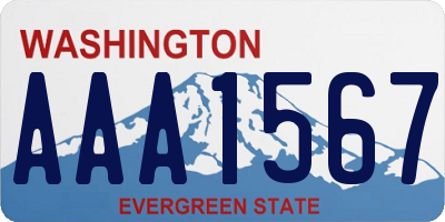 WA license plate AAA1567