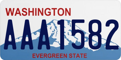 WA license plate AAA1582