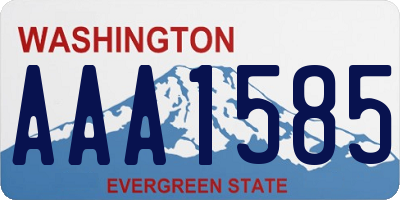 WA license plate AAA1585