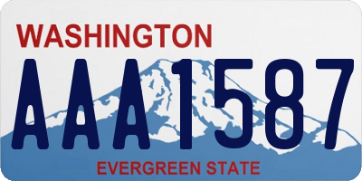 WA license plate AAA1587