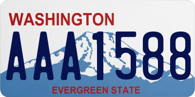 WA license plate AAA1588