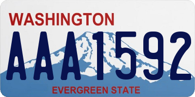 WA license plate AAA1592